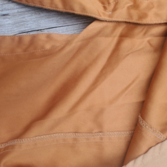 Vintage 90s White Stag Faux Suede button up blouse Carmel corn 1x - Picture 8 of 9